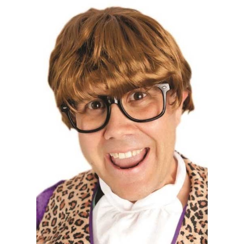 Groovy Secret Agent Mens Brown Costume Wig