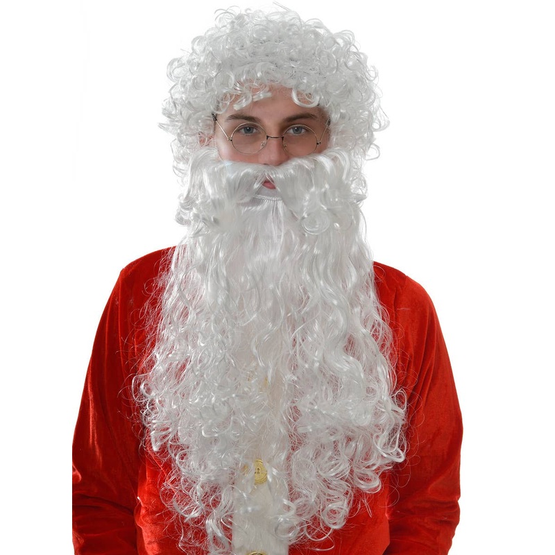 Jolly White Santa Wig and Beard Accessory Set