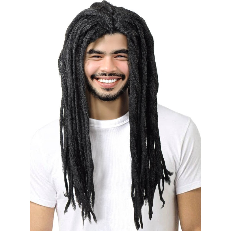 Long Black Rasta Mens Dreadlocks Costume Wig