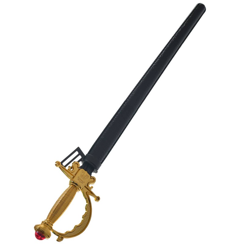 Long Gold Pirate Cutlass Costume Sword with Scabbard