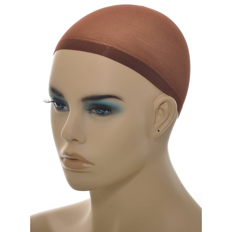Midnight Collection 2 Pack Brown Stocking Fabric Wig Cap