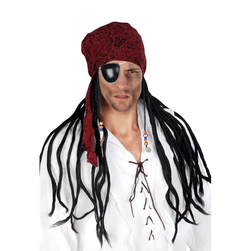 Neptune Pirate Black Dreadlock Wig with Headscarf