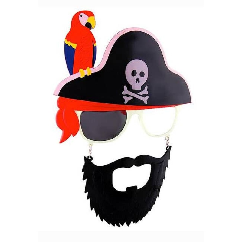 Novelty Pirate Moustache and Beard Costume Glasses