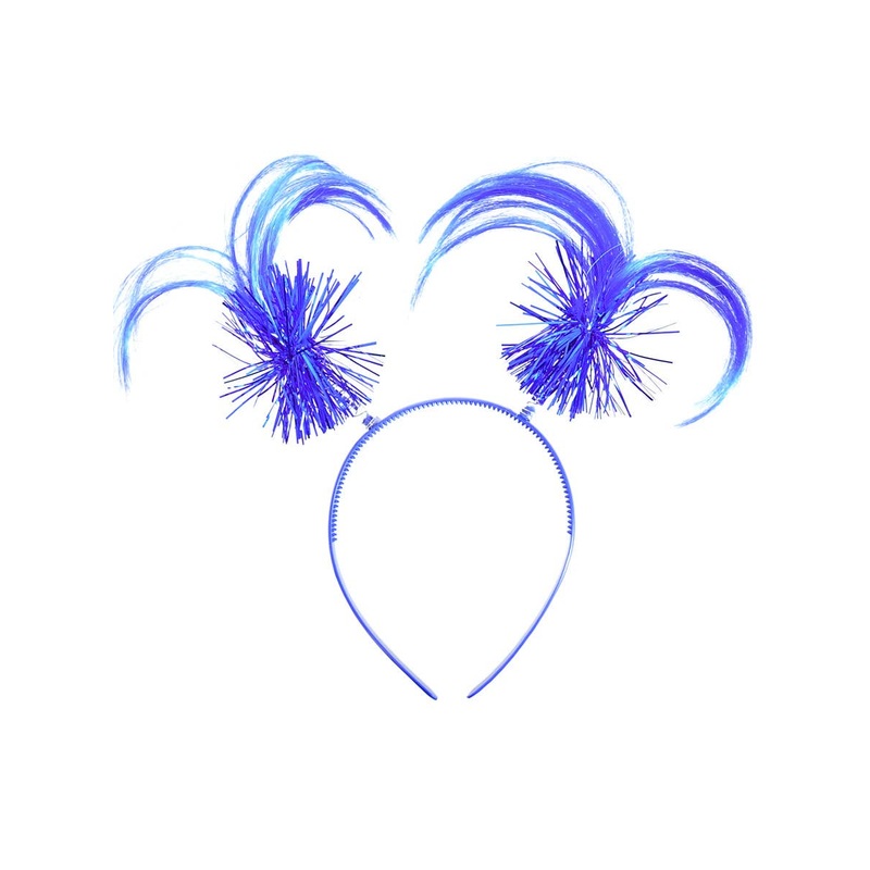 Ponytail Blue Tinsel Head Bopper Headband