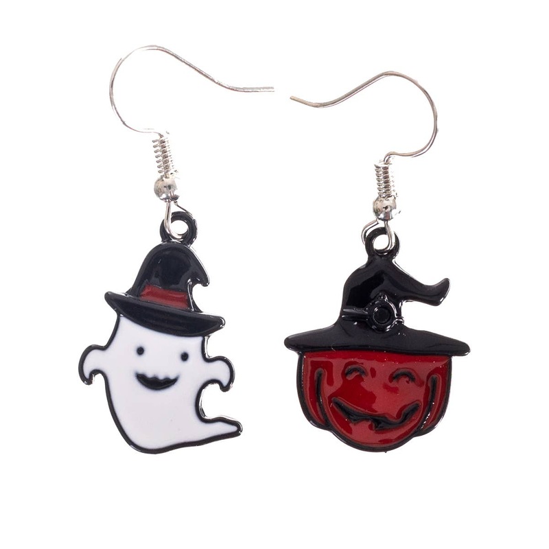Pumpkin and Ghost Halloween Costume Earrings