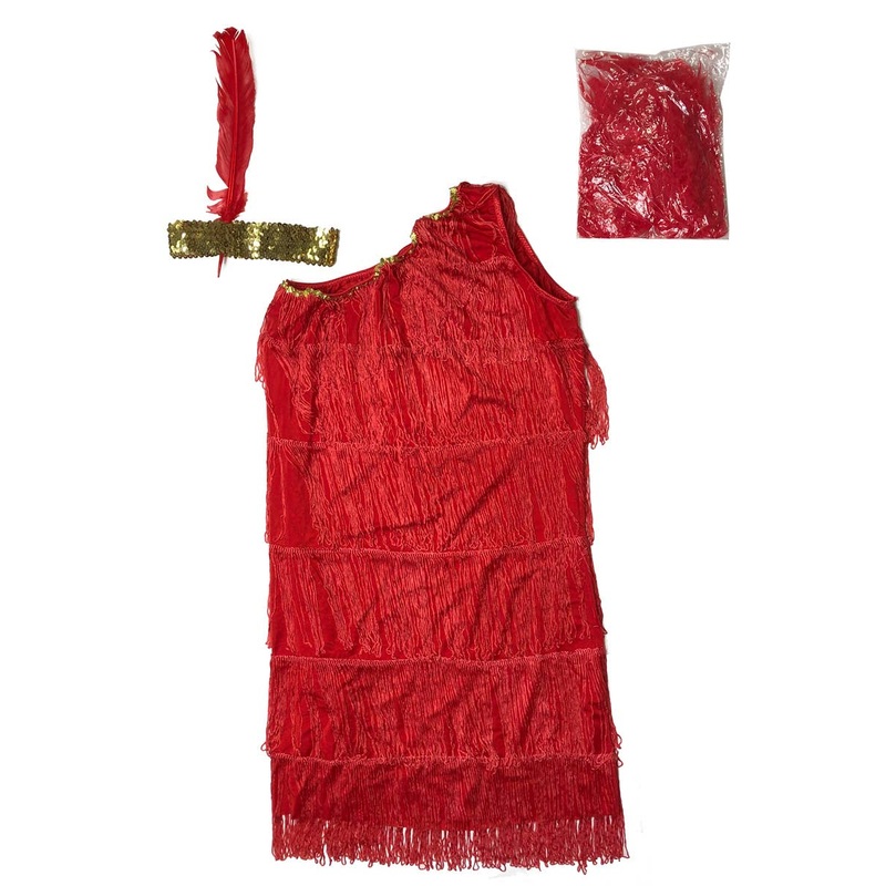 Red Flapper Womens Costume Dress - Size Large