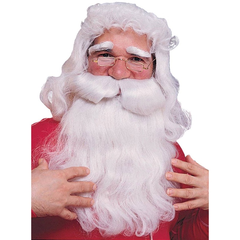 Santa Claus Mens Christmas Costume Wig and Beard Set