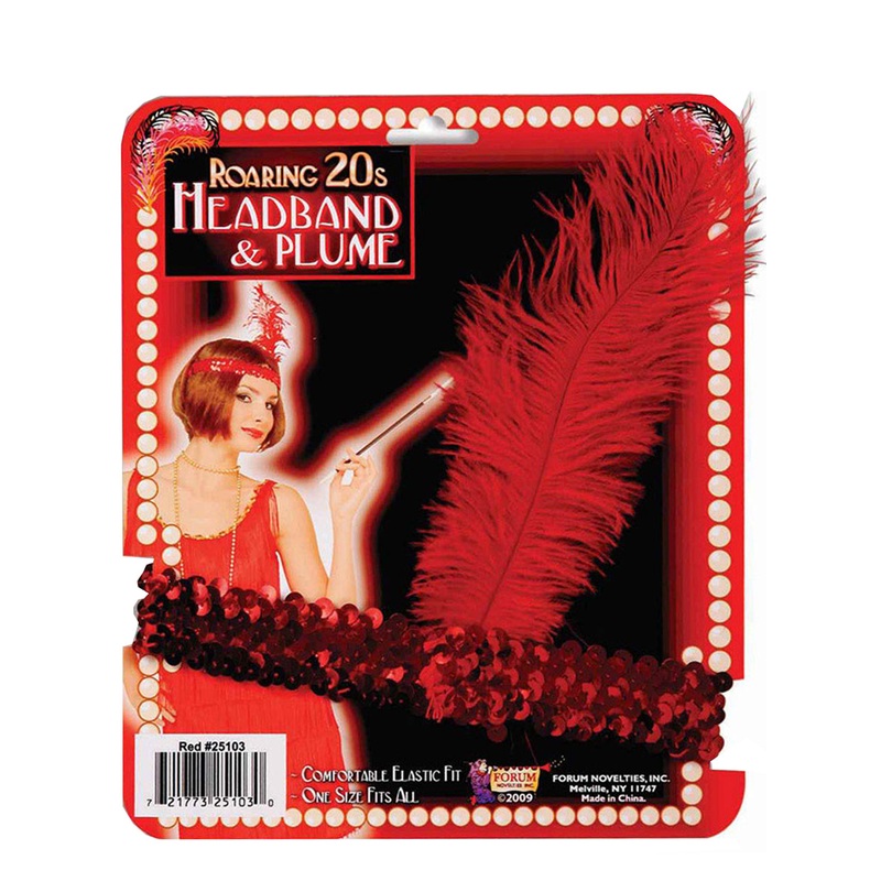 Sequined Red 1920s Flapper Headband
