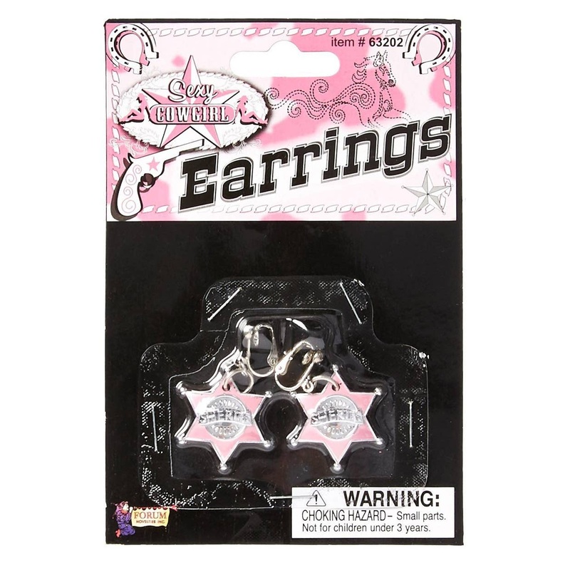 Sexy Cowgirl Sheriff Badge Costume Earrings