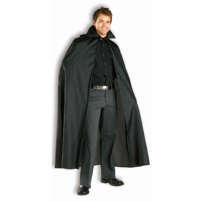 Shiny Black Adults Vampire Costume Cape With Collar
