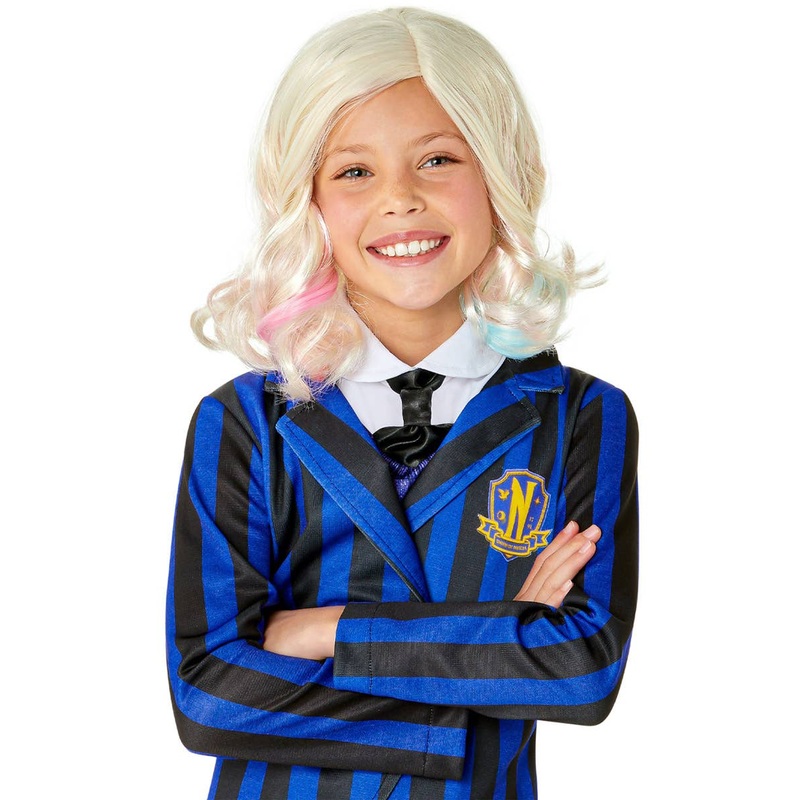 Short Blonde Girls Enid Wednesday Character Costume Wig