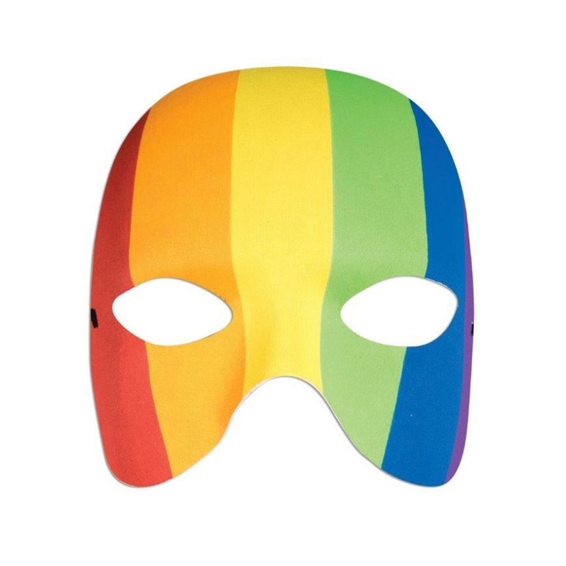 Striped Rainbow Adults Half Face Costume Mask