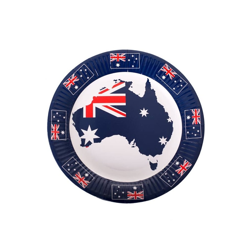 Australia Themed Round Party Plates - 10 Pack