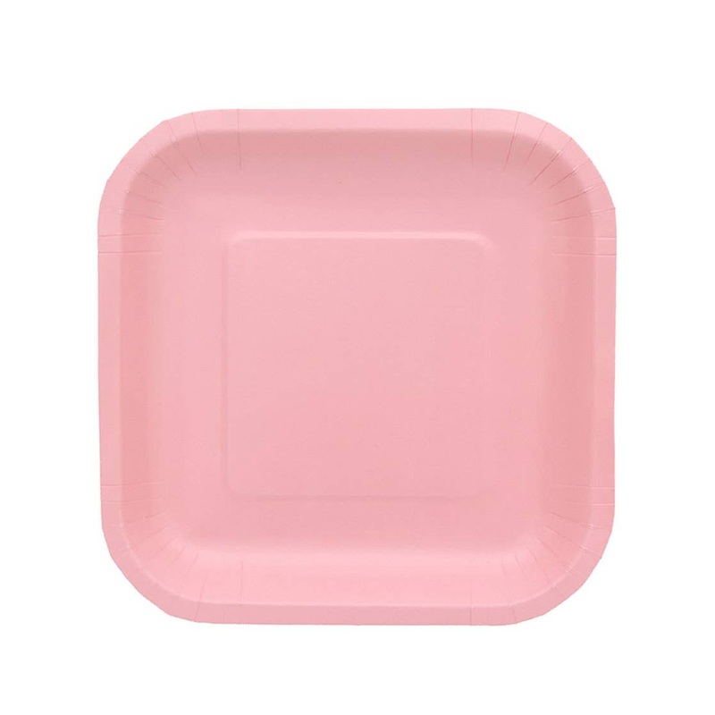 Blush Pink 18cm 20 Pack Square Paper Plates