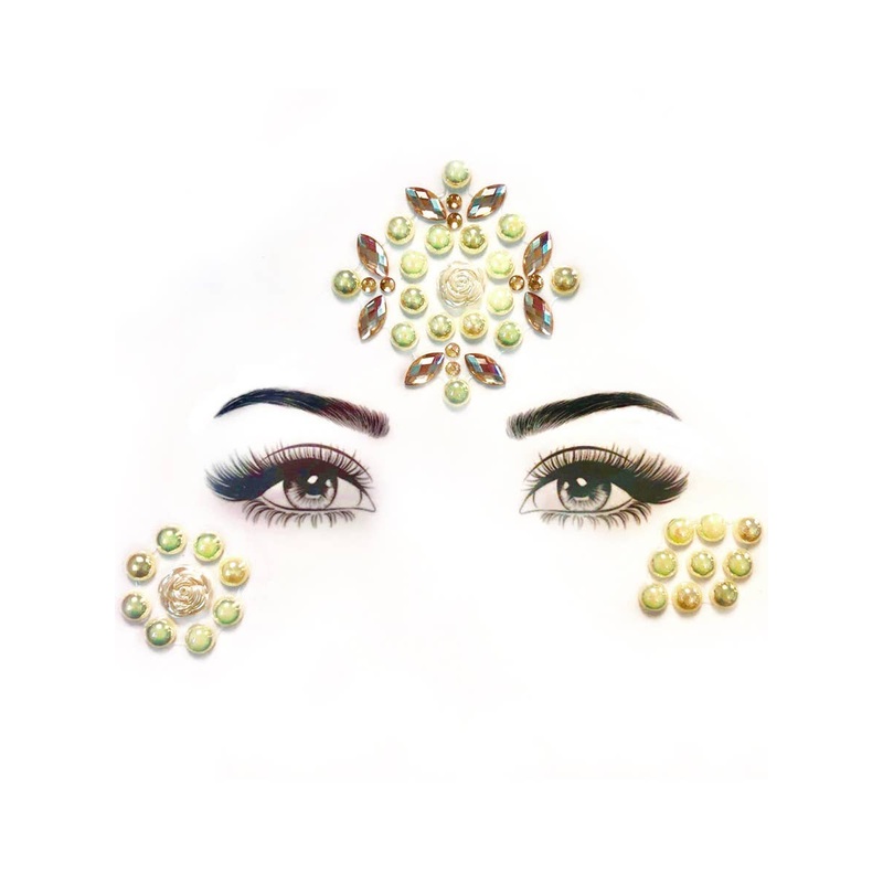Bumbles Pearls and Roses Stick On Face Jewels