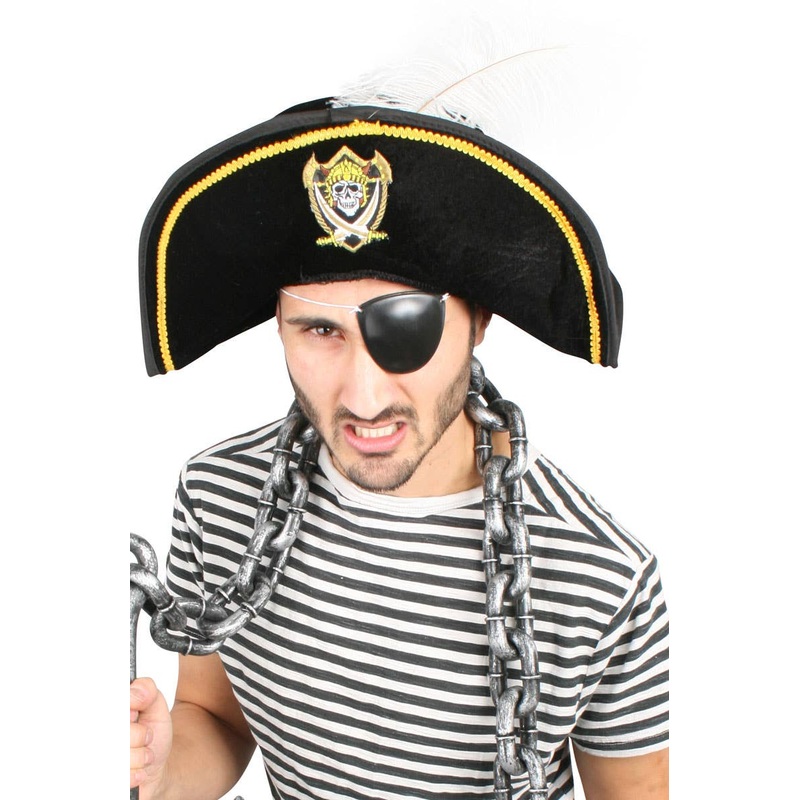 Colonial Pirate Adults Black Costume Hat