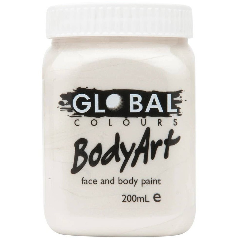 Global BodyArt Metallic Pearl White 200ml Liquid Makeup