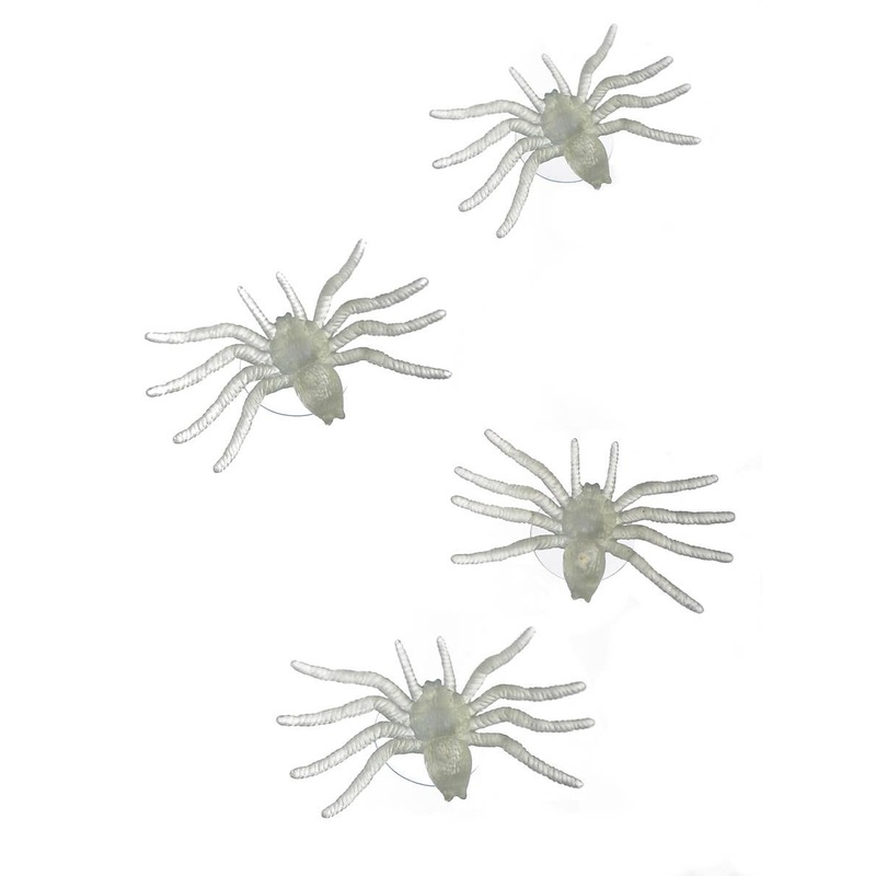 Glow in the Dark Mini Suction Spiders Halloween Decoration