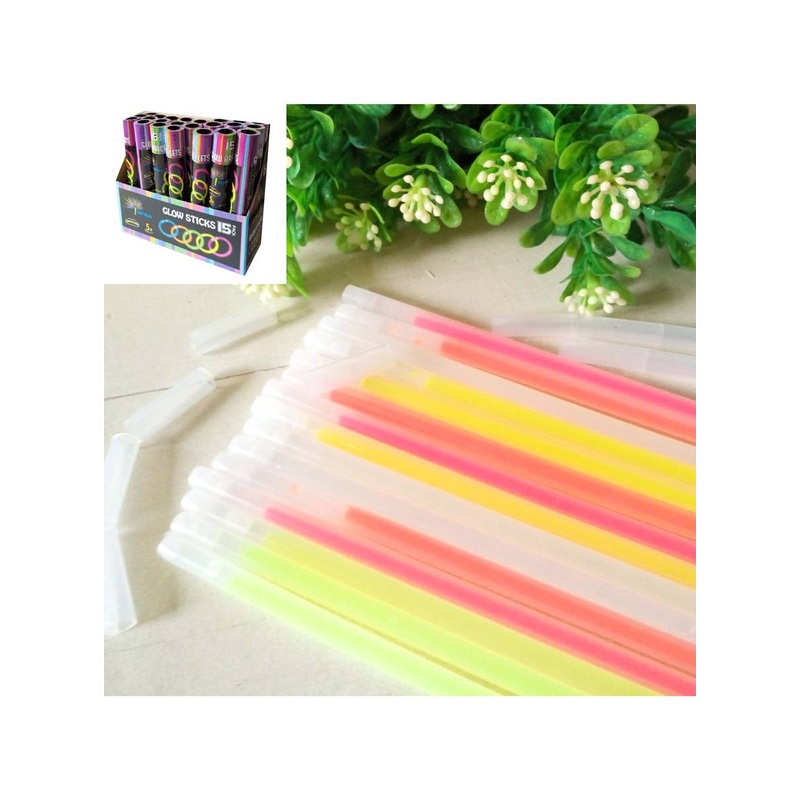 Glow Sticks Pack of 15 with Connectors