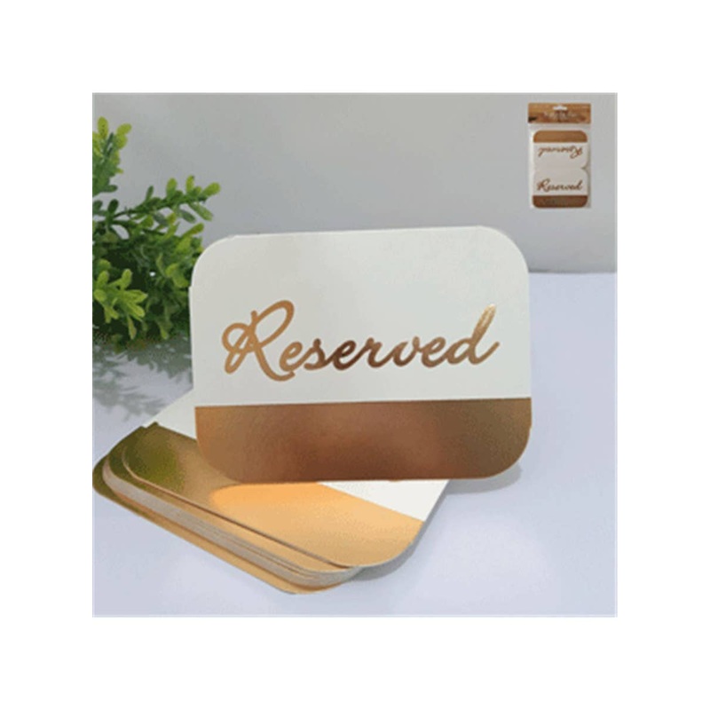 Gold and White 20 Pack Reserved Table Cards