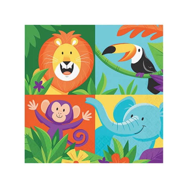 Jungle Safari 16 Pack Paper Lunch Napkins