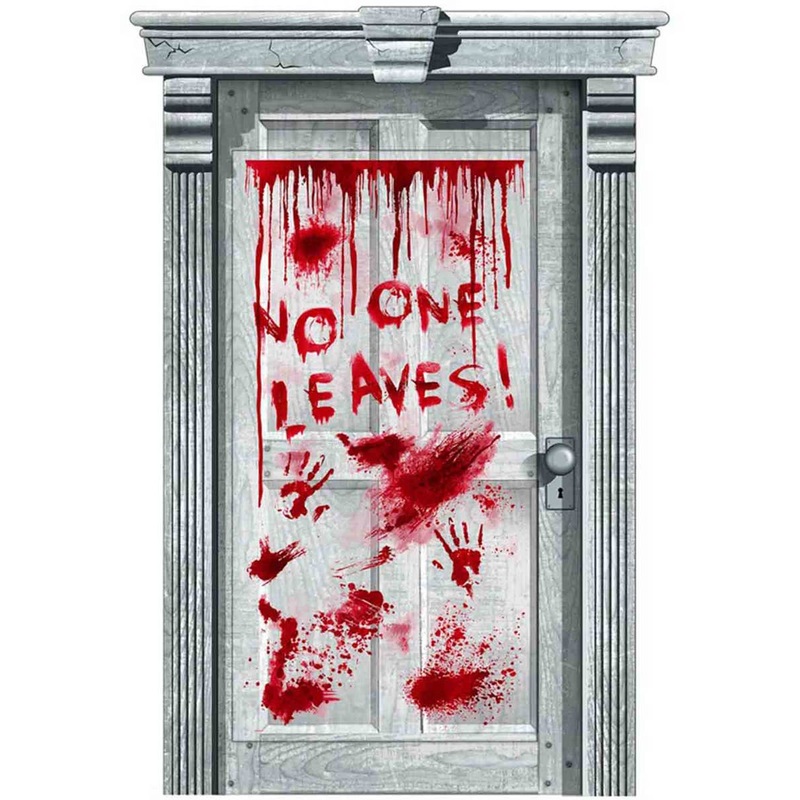 No One Leaves Bloody Door Cover Halloween Decoration