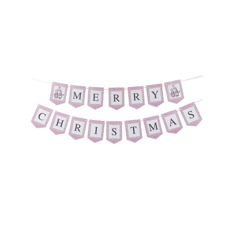 Pink Christmas Gnomes Merry Christmas Bunting