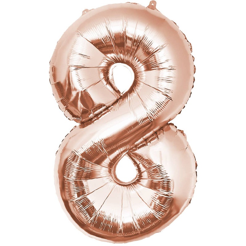 Rose Gold Giant 84cm Number 8 Foil Balloon