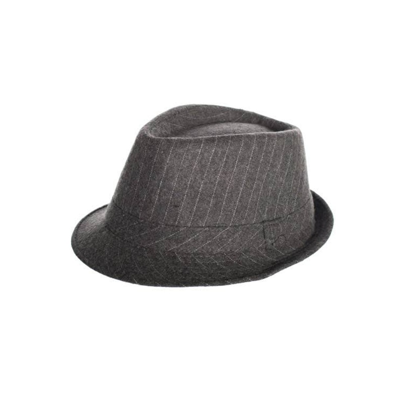 Vintage Grey Pinstripe Woolblend Fedora Costume Hat