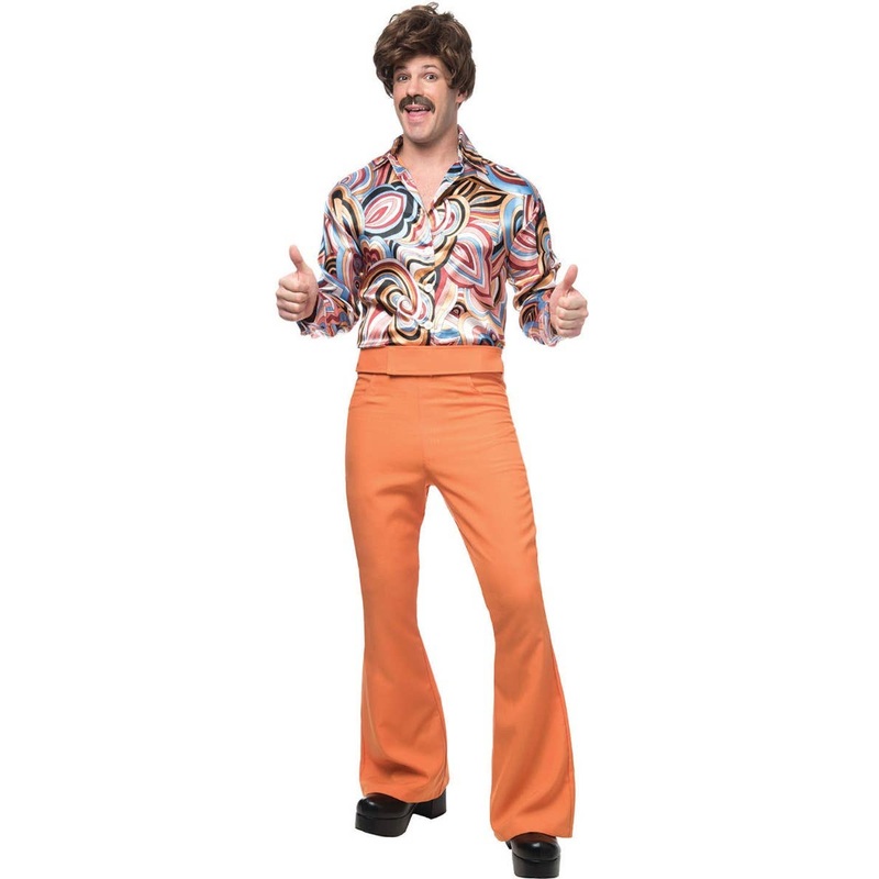 1970s Dude Retro Orange Mens Costume
