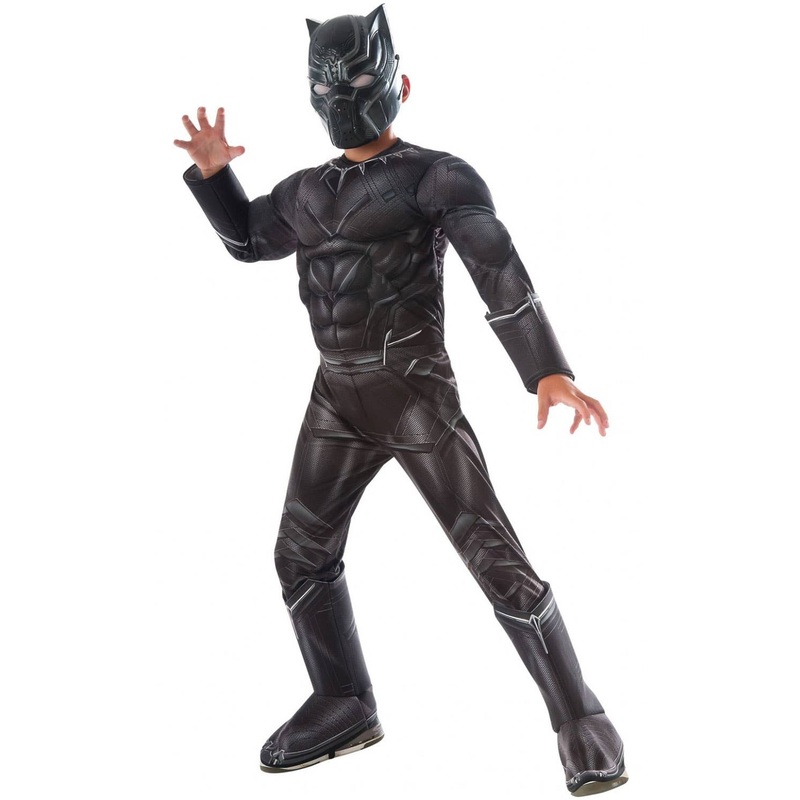 Black Panther Deluxe Boys Fancy Dress Costume