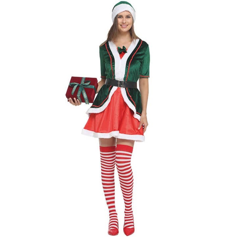 Cute Holiday Elf Womens Christmas Costume