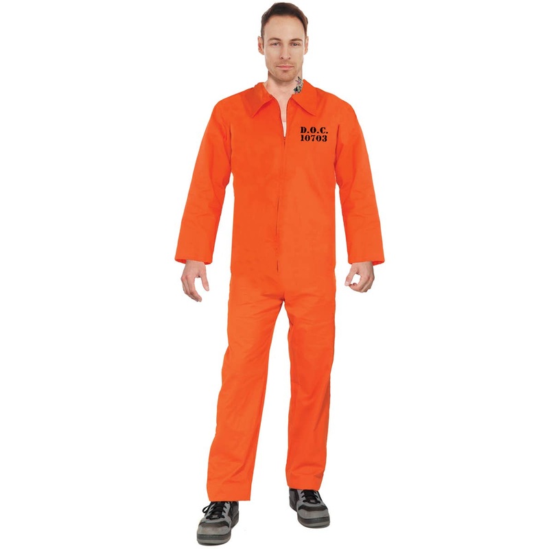 Department of Corrections Mens Orange Prisoner Costume