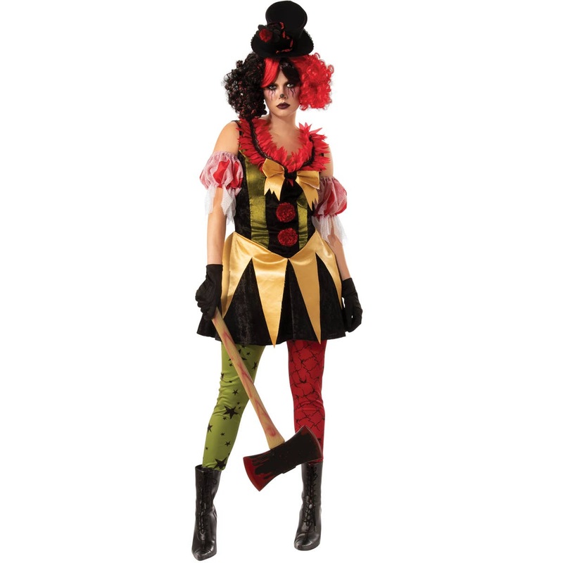 Evil Clown Womens Halloween Fancy Dress Costume