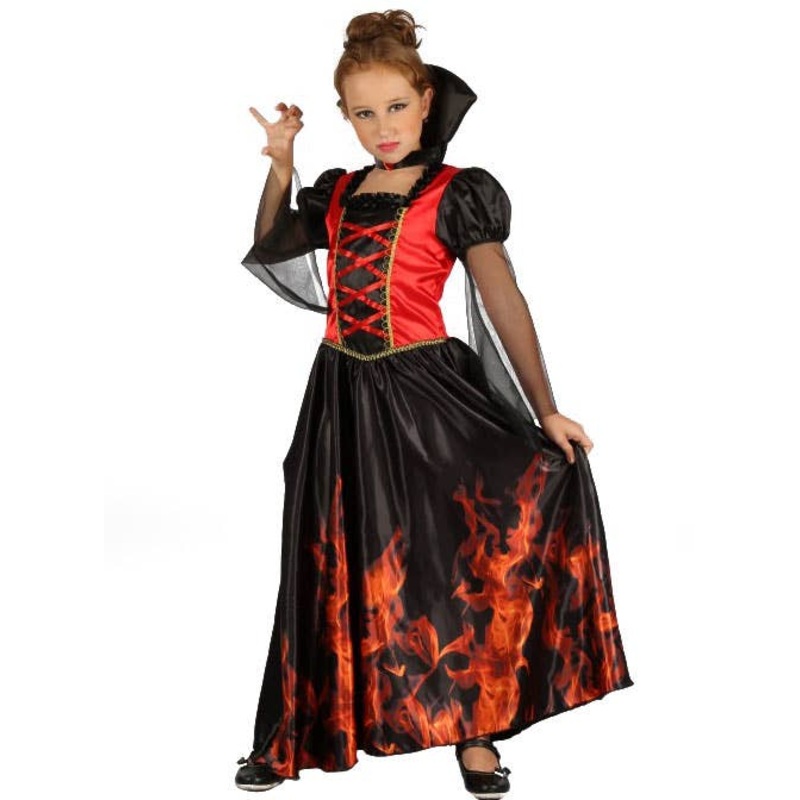 Flaming Vampiress Girls Halloween Costume
