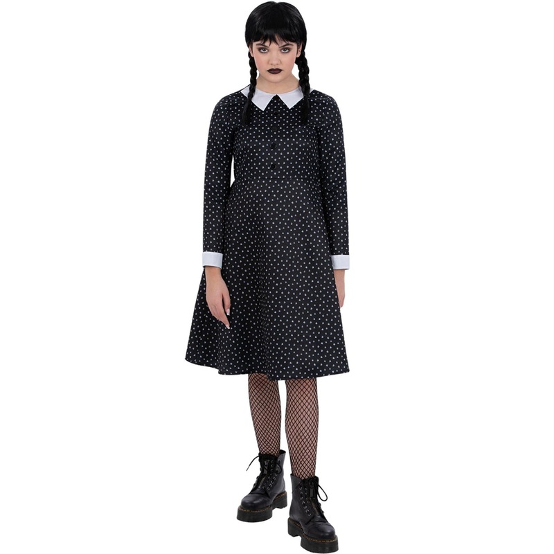 Gothic School Girls Wednesday Addams Costume