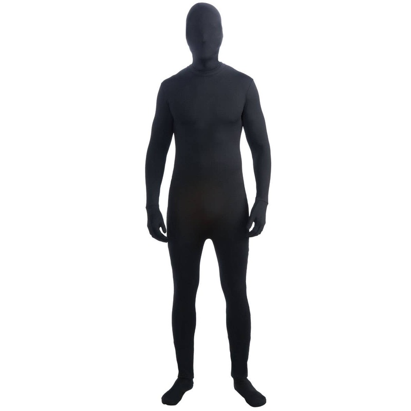 Invisible Man Adults Black Second Skin Costume