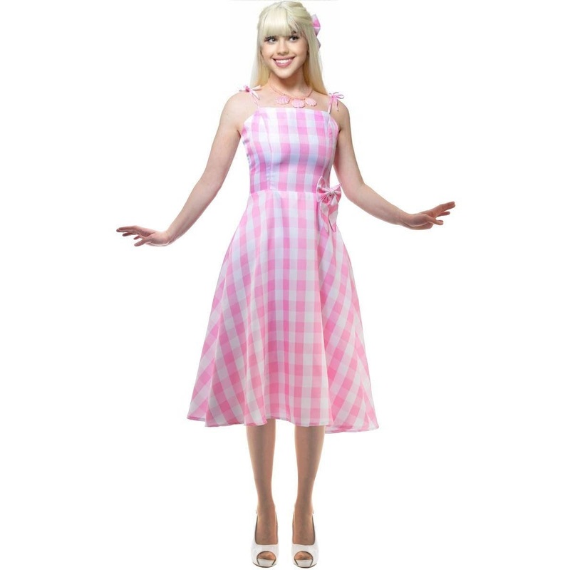 Lace Up Pink Gingham Teen Girls Barbie Costume