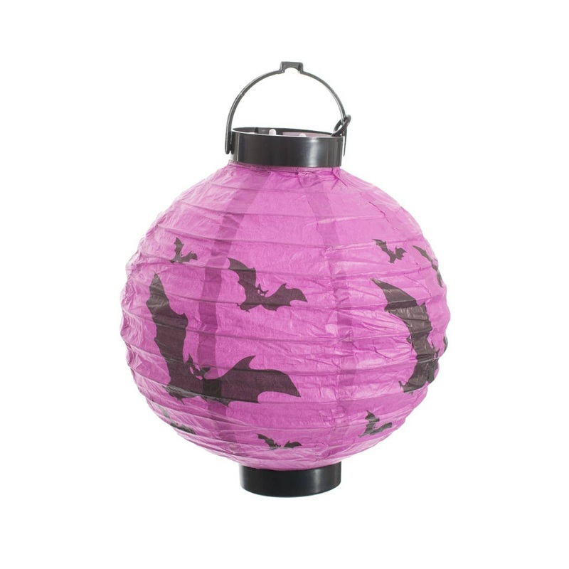 Mini Light Up Purple Bat Lantern Halloween Decoration