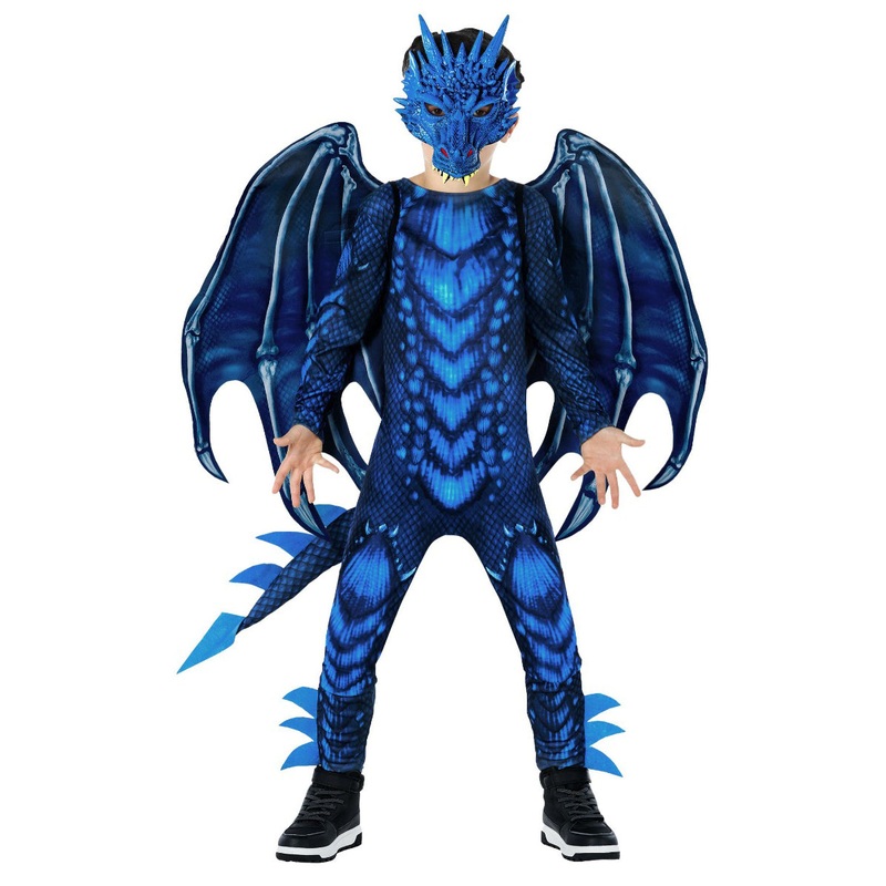 Mythical Deluxe Teen Boys Blue Dragon Costume