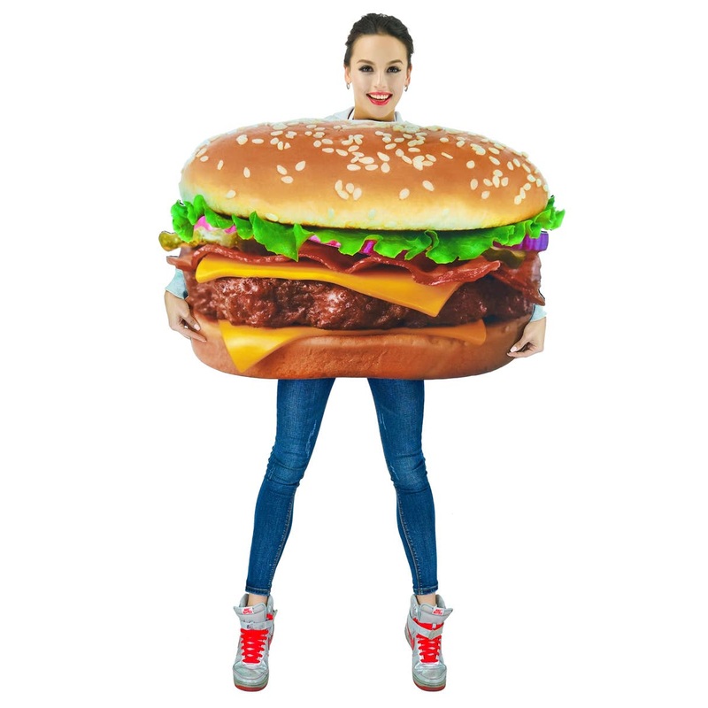 Photo Realistic Novelty Cheeseburger Adults Costume
