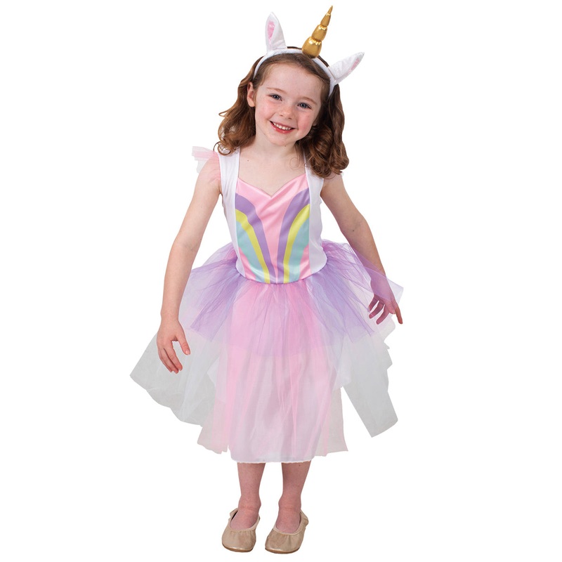 Pretty Pastel Rainbow Toddler Girls Unicorn Tutu Costume