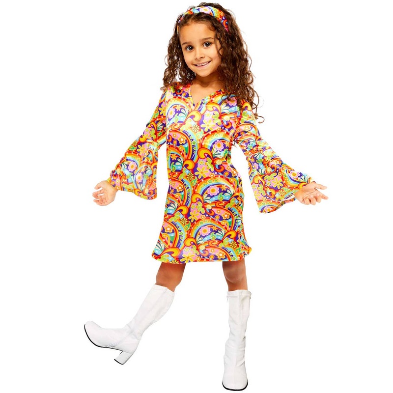 Rainbow Hippie Girls 70s Costume