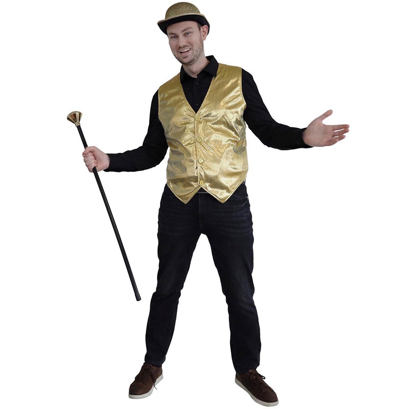 Sequined Gold Mens Costume Vest