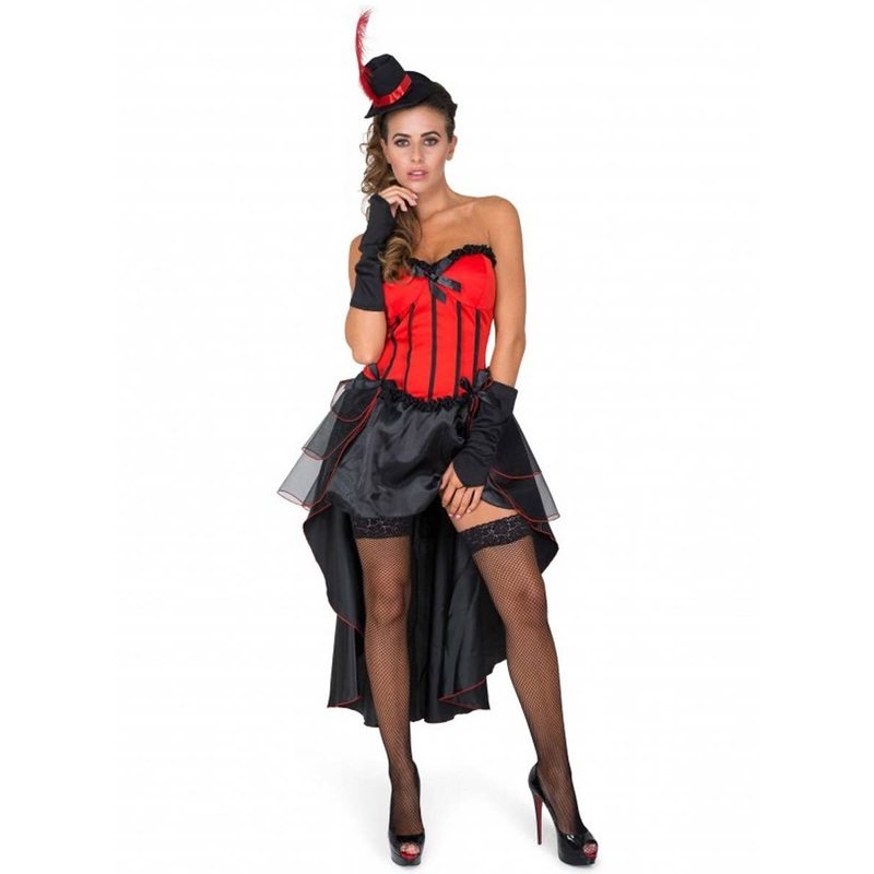 Showgirl Womens Plus Size Red and Black Burlesque Costume