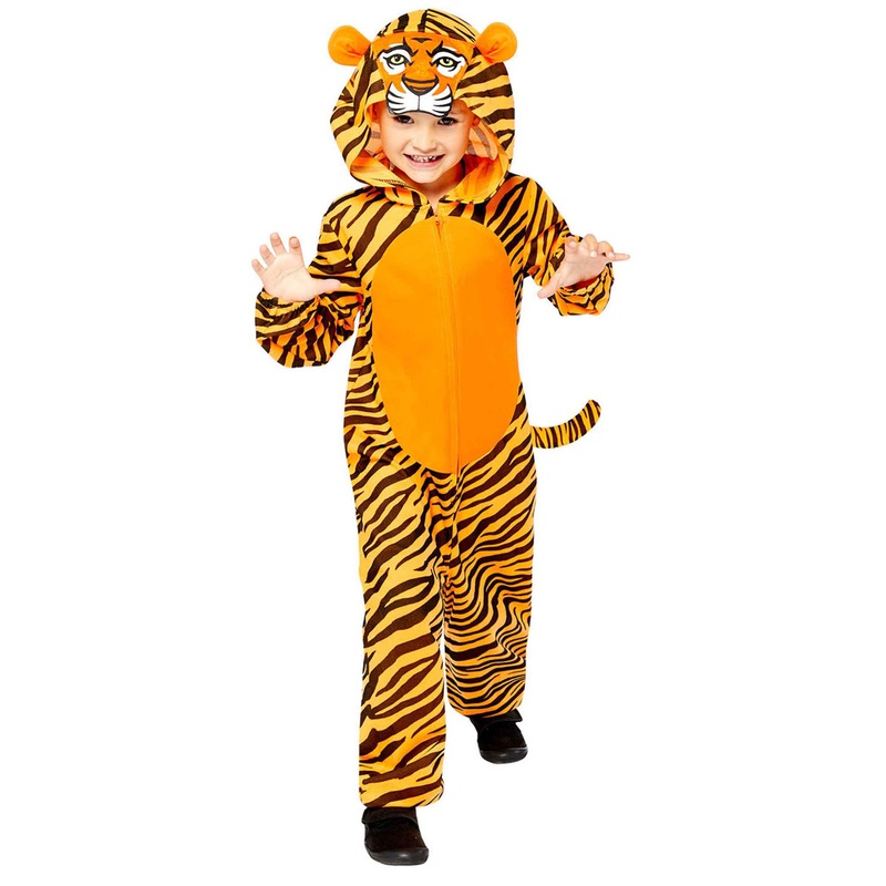 Striped Orange Tiger Kids Animal Costume