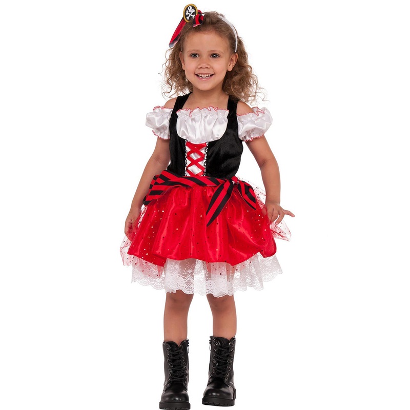 Sweet Red Swashbuckling Pirate Toddler Girls Costume