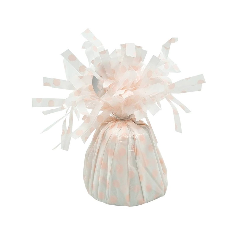 White and Pink Polka Dot 12cm Balloon Weight