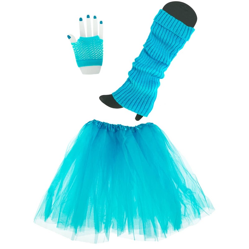 1980s Layered Womens Blue Tutu Costume Accessory Set