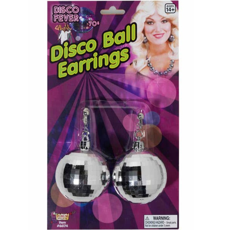 70s Disco Ball Costume Earrings